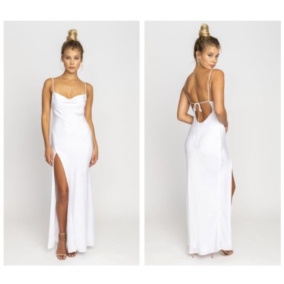 RESA White satin silk Dress - Picture 2 of 13